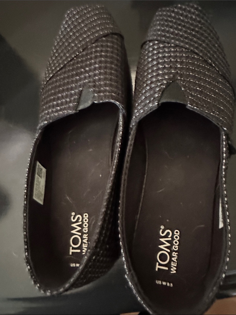 TOMS Women's Dark Brown Woven Slip-On Flats